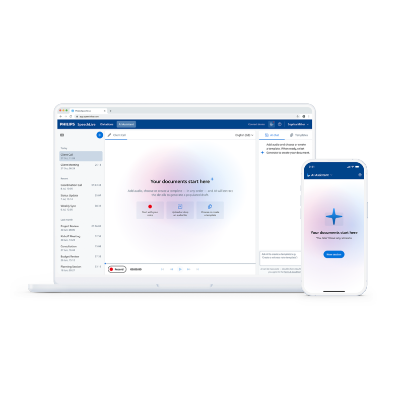 Philips SpeechLive Professional AI-assistent tilleggspakke, 12 mån